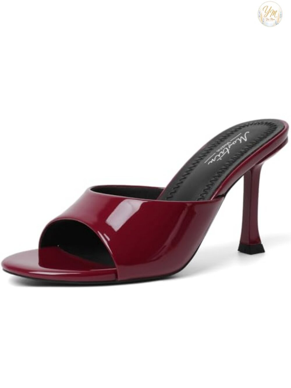 Kitten Heels Round Toe Mules Slip On Stiletto Sandals for Party